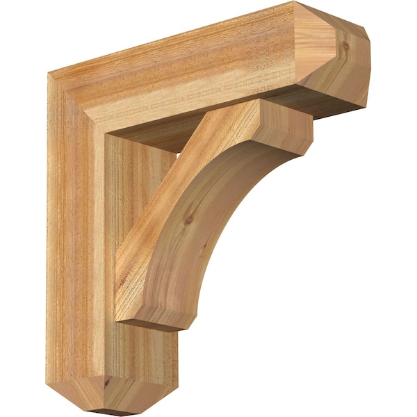 Ekena Millwork Legacy Craftsman Rough Sawn Bracket w/ Offset Brace, Western Red Cedar, 8"W x 26"D x 26"H BKT0806X26X26LEC04RWR - main